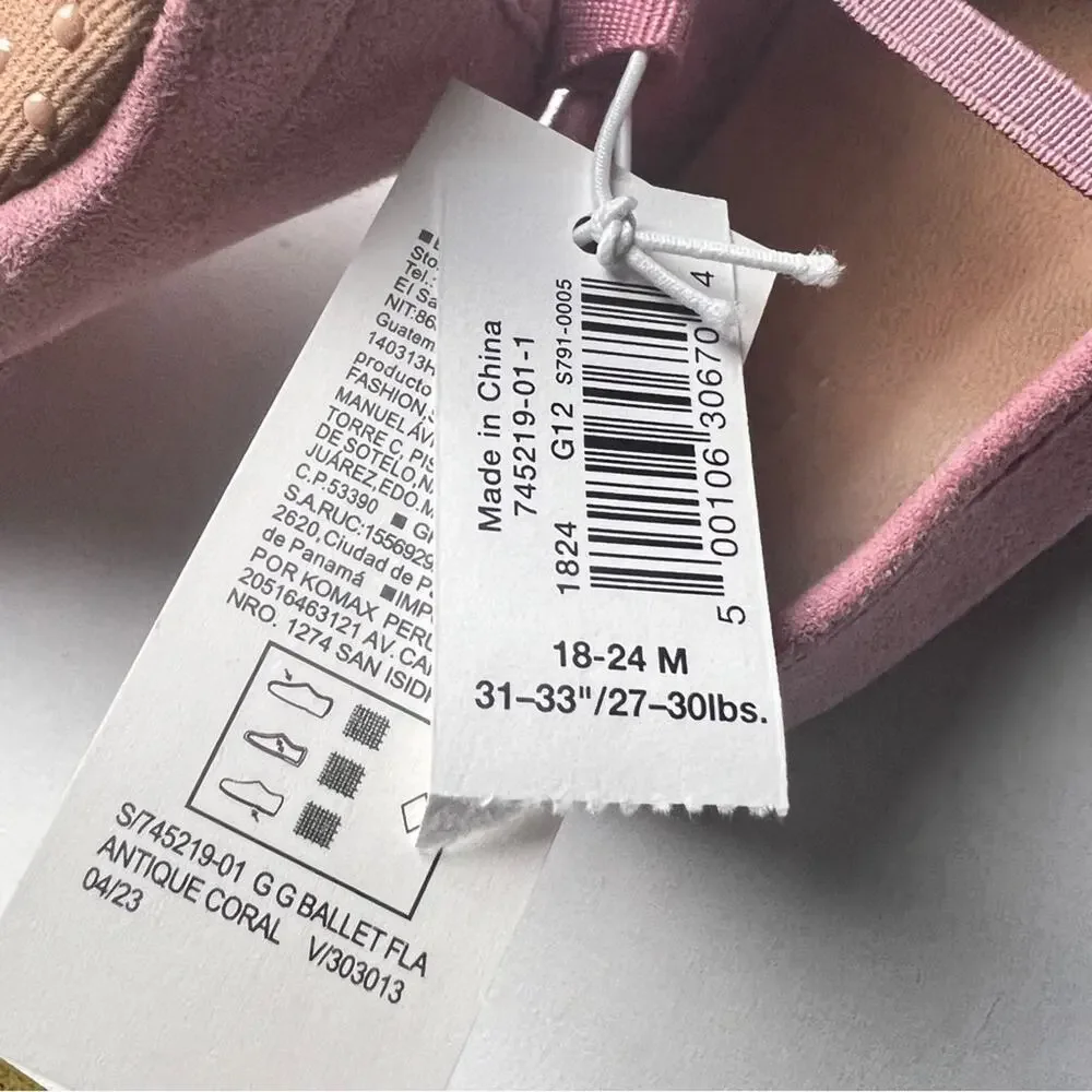 Old Navy Baby Girl Pink Mary Jane Ballet FlatBaby Walker  Shoes Sz 18-24M